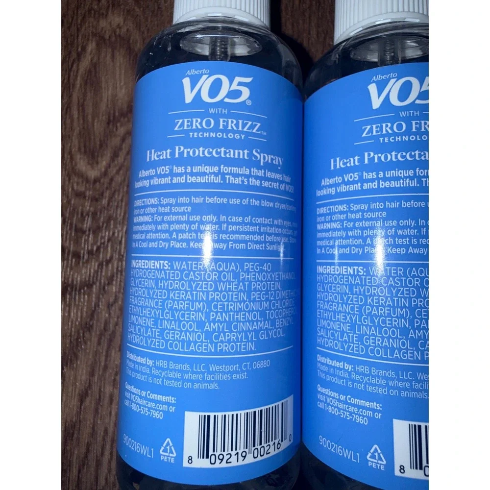 Alberto VO5 Heat Protectant Spray with Biotin Zero Frizz 5oz 4 Pack Bundle